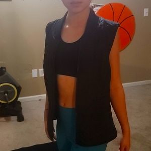 Limited black pleated vest